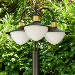 Lampes Dorées-hofstein Lampadaire d'extérieur Theux Or, Noir, 3 lumières