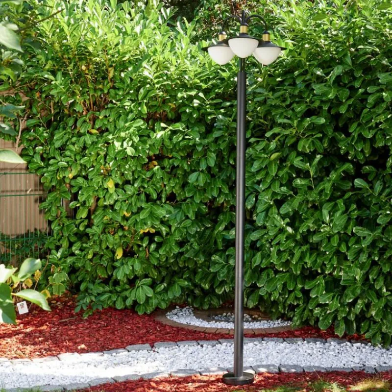 Lampes Dorées-hofstein Lampadaire d'extérieur Theux Or, Noir, 3 lumières
