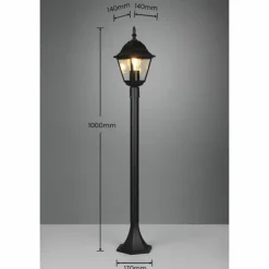 Lampes Vintages & Rétros-Luminaires Trio Lampadaire d'extérieur Trio Livenza Noir, 1 lumière