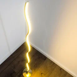 hofstein Lampadaire Dillon LED Nickel mat, 1 lumière