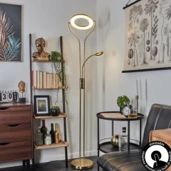 hofstein Lampadaire Donna LED Laiton, 2 lumières