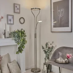 hofstein Lampadaire Donna LED Nickel mat, 2 lumières* Éclairage Led