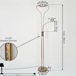 hofstein Lampadaire Donna LED Vieux laiton, 2 lumières