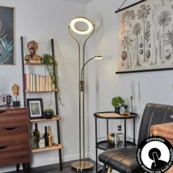 hofstein Lampadaire Donna LED Vieux laiton, 2 lumières