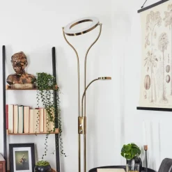 hofstein Lampadaire Donna LED Vieux laiton, 2 lumières