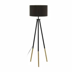 Lampes En Tissu-Luminaires Eglo Lampadaire Eglo BIDFORD Brun, 1 lumière