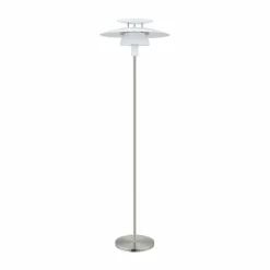 Luminaires Eglo Lampadaire EGLO BRENDA Nickel mat, Blanc, 1 lumière* Lampadaires Et Lampes Sur Pied