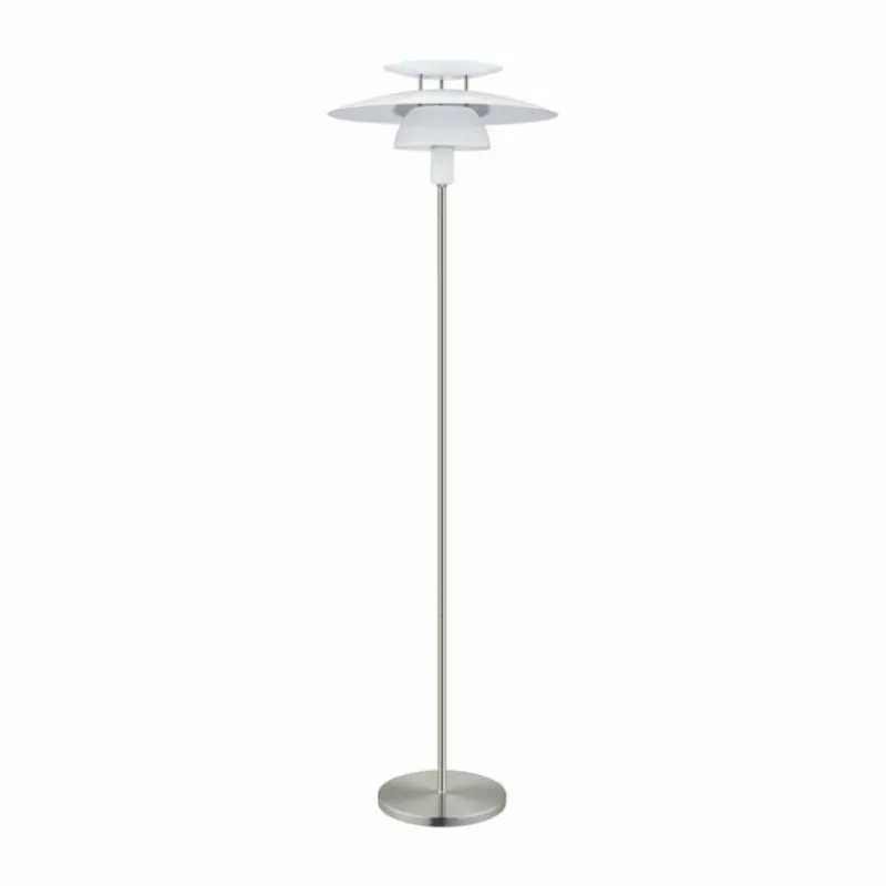 Luminaires Eglo Lampadaire EGLO BRENDA Nickel mat, Blanc, 1 lumière* Lampadaires Et Lampes Sur Pied