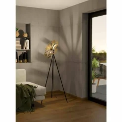 Lampes Dorées-Luminaires Eglo Lampadaire Eglo CASTANUELO Or, Noir, 1 lumière