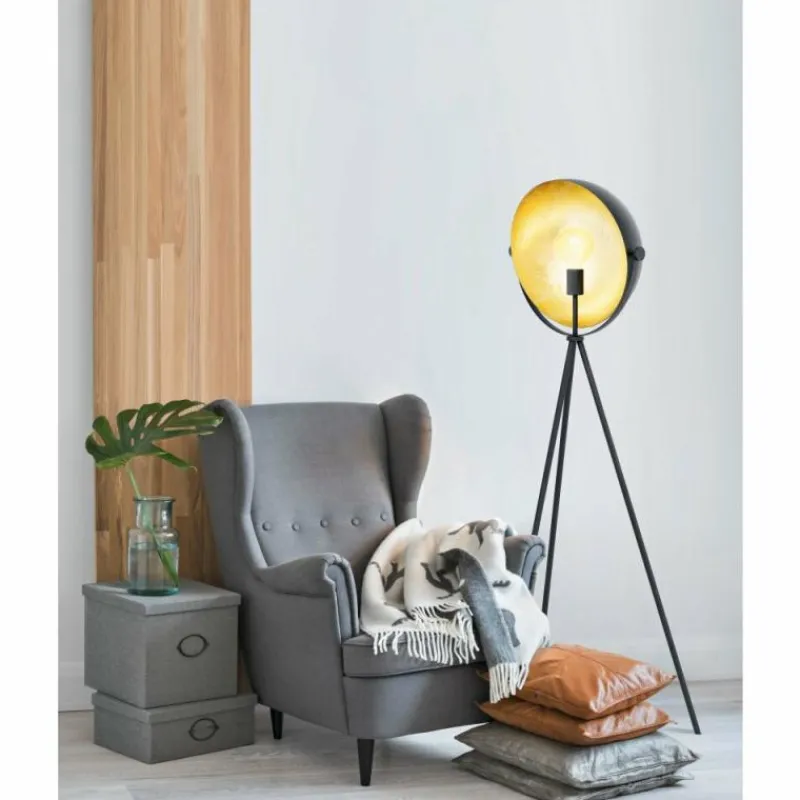 Lampes Dorées-Luminaires Eglo Lampadaire EGLO DARNIUS Or, Noir, 1 lumière