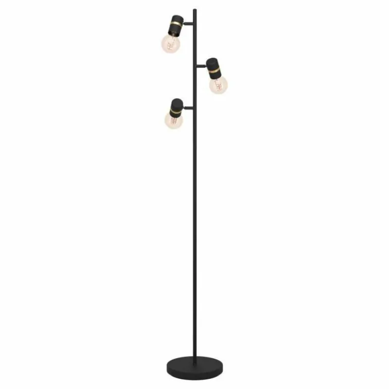 Luminaires Eglo Lampadaire Eglo LURONE Laiton, Noir, 3 lumières* Lampadaires Et Lampes Sur Pied