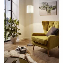 Lampes En Tissu-Luminaires Eglo Lampadaire Eglo PASTERI Nickel mat, 1 lumière