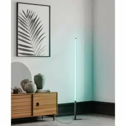 Luminaires Eglo Lampadaire Eglo PICACHA LED Noir, 1 lumière, Télécommandes, Changeur de couleurs* Lampadaires Et Lampes Sur Pied