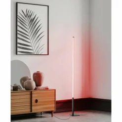 Luminaires Eglo Lampadaire Eglo PICACHA LED Noir, 1 lumière, Télécommandes, Changeur de couleurs* Lampadaires Et Lampes Sur Pied