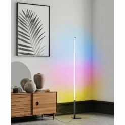 Luminaires Eglo Lampadaire Eglo PICACHA LED Noir, 1 lumière, Télécommandes, Changeur de couleurs* Lampadaires Et Lampes Sur Pied