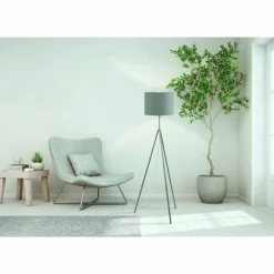 Lampes En Tissu-Luminaires Eglo Lampadaire Eglo SCIGLIATI Nickel mat, 1 lumière