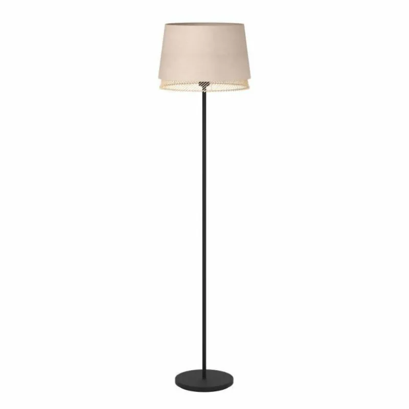 Style Boho-Chic-Luminaires Eglo Lampadaire Eglo TABLEY Noir, 1 lumière