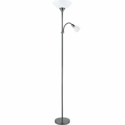 Luminaires Eglo Lampadaire Eglo UP 2 Nickel mat, 2 lumières* Lampadaires Et Lampes Sur Pied