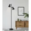 Luminaires Eglo Lampadaire Eglo-Leuchten CASIBARE Noir, 2 lumières* Lampadaires Et Lampes Sur Pied