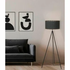 Lampes En Tissu-Luminaires Eglo Lampadaire Eglo-Leuchten MARASALES Noir, 1 lumière