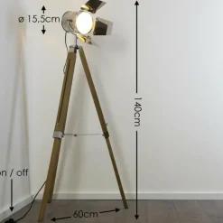Lampes En Bois-hofstein Lampadaire EGMONT Chrome, 1 lumière
