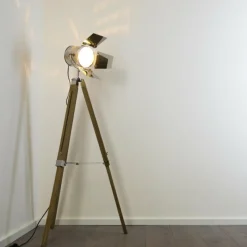 Lampes En Bois-hofstein Lampadaire EGMONT Chrome, 1 lumière