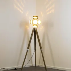 Lampes En Bois-hofstein Lampadaire EGMONT Chrome, 1 lumière