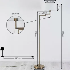 Lampes En Tissu-hofstein Lampadaire Eleshult Bronze, 1 lumière