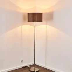 Lampes En Tissu-hofstein Lampadaire Elsa Nickel mat, 1 lumière