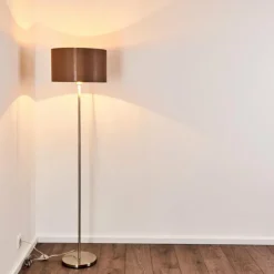Lampes En Tissu-hofstein Lampadaire Elsa Nickel mat, 1 lumière