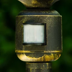 Luminaires Rustiques-hofstein Lampadaire extérieur Bristol Or, Laiton, 1 lumière, Détecteur de mouvement