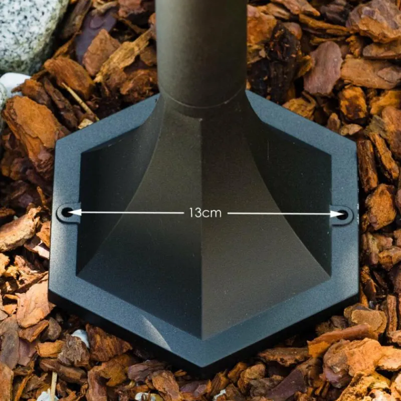 Luminaires Rustiques-hofstein Lampadaire extérieur Bristol Noir, 1 lumière, Détecteur de mouvement