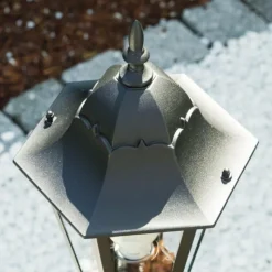 Luminaires Rustiques-hofstein Lampadaire extérieur Bristol Noir, 1 lumière, Détecteur de mouvement