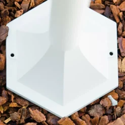 Luminaires Rustiques-hofstein Lampadaire extérieur Bristol Blanc, 1 lumière, Détecteur de mouvement