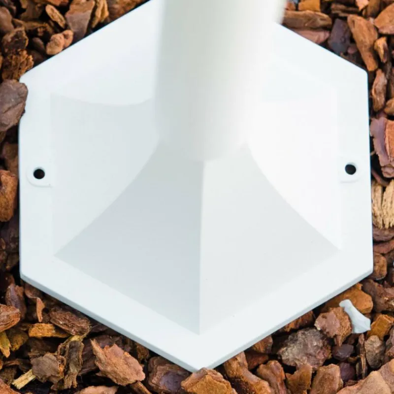 Luminaires Rustiques-hofstein Lampadaire extérieur Bristol Blanc, 1 lumière, Détecteur de mouvement