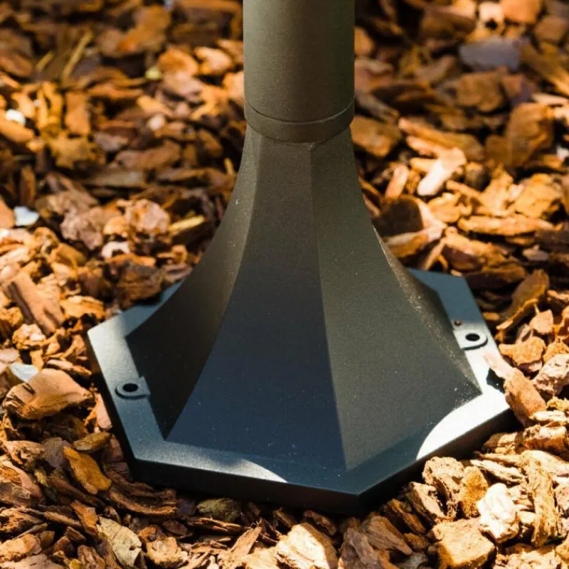 Luminaires Rustiques-hofstein Lampadaire extérieur Bristol Noir, Transparent, 1 lumière