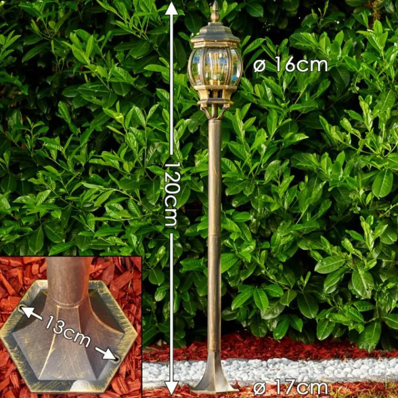 Luminaires Rustiques-hofstein Lampadaire extérieur Lentua Brun doré, 1 lumière