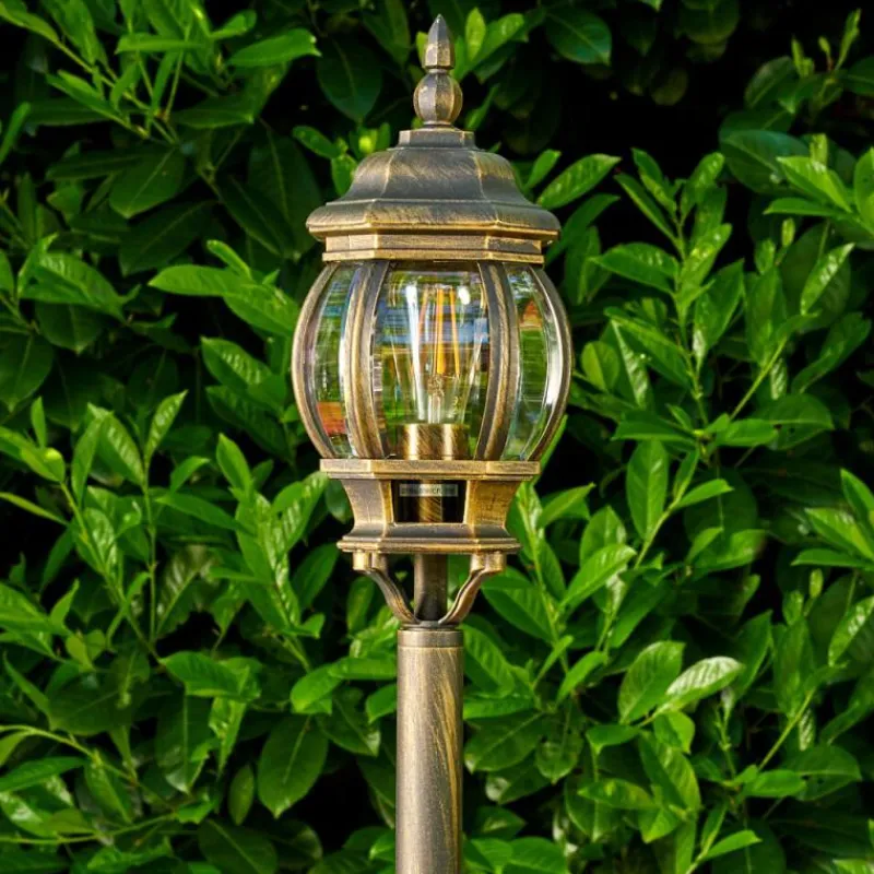 Luminaires Rustiques-hofstein Lampadaire extérieur Lentua Brun doré, 1 lumière