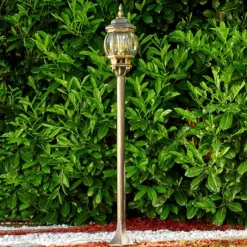 Luminaires Rustiques-hofstein Lampadaire extérieur Lentua Brun doré, 1 lumière