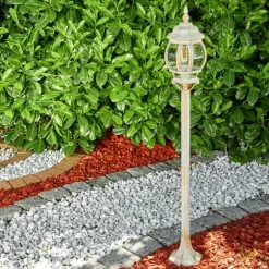 Luminaires Rustiques-hofstein Lampadaire extérieur Lentua Or, 1 lumière