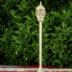 Luminaires Rustiques-hofstein Lampadaire extérieur Lentua Or, 1 lumière