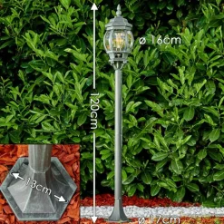 Luminaires Rustiques-hofstein Lampadaire extérieur Lentua Vert, Noir, 1 lumière