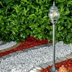 Luminaires Rustiques-hofstein Lampadaire extérieur Lentua Vert, Noir, 1 lumière