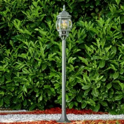 Luminaires Rustiques-hofstein Lampadaire extérieur Lentua Vert, Noir, 1 lumière