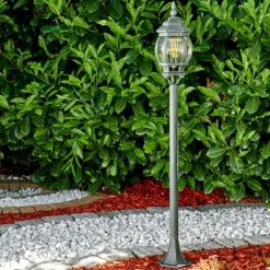 Luminaires Rustiques-hofstein Lampadaire extérieur Lentua Vert, Noir, 1 lumière