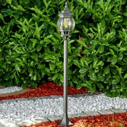 Luminaires Rustiques-hofstein Lampadaire extérieur Lentua Noir, 1 lumière