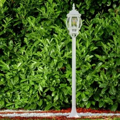Luminaires Rustiques-hofstein Lampadaire extérieur Lentua Blanc, 1 lumière