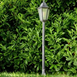 Luminaires Rustiques-hofstein Lampadaire extérieur Lignac Noir, Argenté, 1 lumière