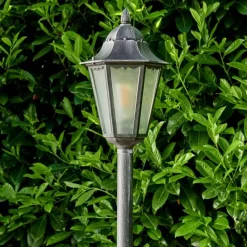 Luminaires Rustiques-hofstein Lampadaire extérieur Lignac Noir, Argenté, 1 lumière