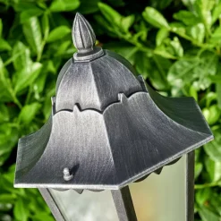 Luminaires Rustiques-hofstein Lampadaire extérieur Lignac Noir, Argenté, 1 lumière